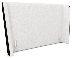Cabeceira Design para Cama Casal Torres Pés em Madeira PU/Bouclê Preto/Off White G91 - Gran Belo