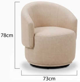 Poltrona Decorativa Giratória Sala de Estar Recepção Jasmine Linho