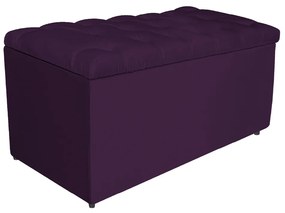 Kit Cabeceira e Calçadeira Liverpool 90 cm Solteiro Suede Roxo - ADJ Decor