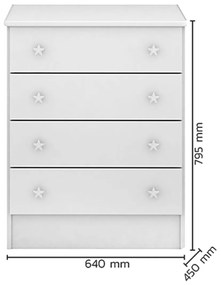 Comoda Infantil  4 Gavetas Brilhar Q01 - ADJ Decor