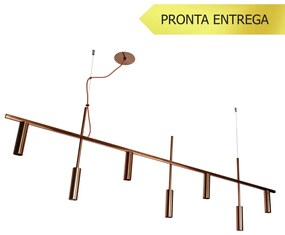 Pendente Platinum Linear 3,8X44,5X130Cm 7Xmr11 - Usina 16930/130 (CB-V - Cobre Escovado Verniz)