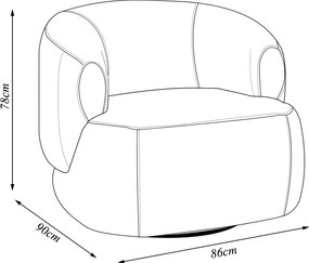 Poltrona Decorativa Verona Sala de Estar Base Giratória em Aço Couro Marrom Chocolate G88 - Gran Belo