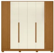 Guarda Roupa Casal 237cm 6 Portas Vinna A02 Off/Cinamomo    - Mpozenat