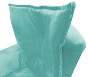 Poltrona Decorativa Pés Palito Emília Plus Suede Turquesa