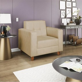 Poltrona Decorativa Denver Corano Bege - ADJ Decor