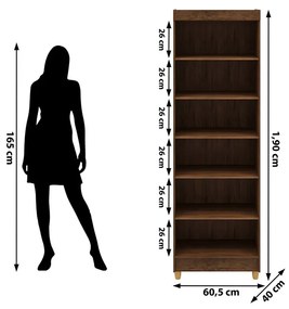Armário Multiuso 61cm Alto 2 Portas Prateleiras Guiné Imbuia V01 - D'Rossi