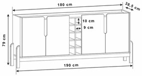 Aparador Buffet 4 Portas Belle 190cm Off White e Cedro com Adega C02 - D'Rossi