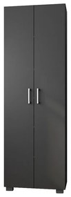Estante de Livros para Escritório Home Office Portas Grandes Alf Preto Texturizado G47 - Gran Belo