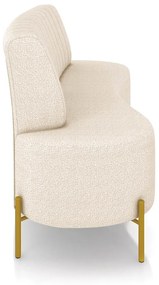 Sofá Orgânico 2 Lugares 135cm Pé Ferro Dourado Maraú Bouclê K01 - D'Rossi - Bege
