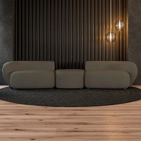Sofá Versátil Sala de Estar Egito 342cm Modulado Veludo Marrom G52 - Gran Belo