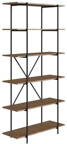 Estante Livros Multifuncional 6 Prateleiras - Vermont Preto