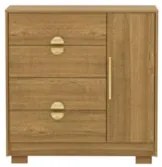 Cômoda Para Quarto 93cm Com 1 Porta Nara Nature V02 - Mpozenato