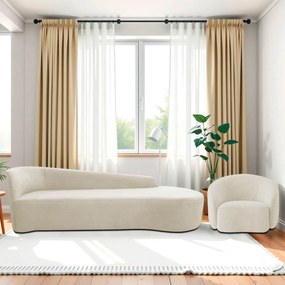 Kit Divã Recamier Orgânico França 200cm Lado Direito e Poltrona Amore Bouclé