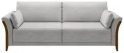 Kit Sofá Living 3 Lugares e Poltrona 102cm Pés Madeira Roya Z32 Veludo
