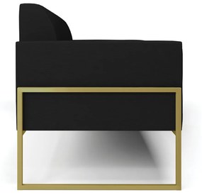 Sofá Namoradeira Base Industrial Alta Dourado Marisa Linho D03 - D'Rossi - A79 Preto