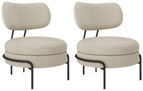 Kit 2 Poltronas Decorativas Luxo Moderna Sala de Estar Recepção Mimo Bouclé
