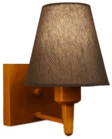 Arandela Quadrada Md-2034 Cobre Cúpula em Tecido Cone Café - Bivolt