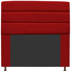 Cabeceira Estofada Turim 195 cm King Size Suede Vermelho - ADJ Decor