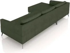 Sofá 4 Lugares 286cm Com Chaise Esquerdo Eko Couro Verde Z55 - Mpozena