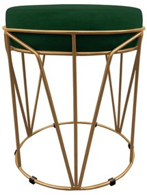 Puff Multiuso com Mesa Babu 2 em 1 Suede Base Dourado D'Rossi - Verde