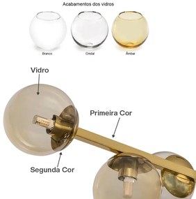 Pendente Mousse C/ 9 Globos 121Cm 9Xg9 / Cabos Cristal / Metal E Globo... (BT - Branco Texturizado, FOSCO)