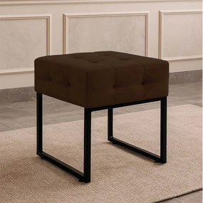 Puff Sala Decorativo Industrial Elisa Suede D03 - D'Rossi - Marrom