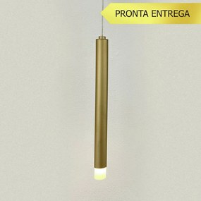 Pendente Tubo Ø2,9X30Cm Ponteira Acrílico 1Xled 5W - Qimporta Pd2315 (CHAMPANHE, 110v)