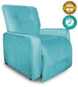 Poltrona do Papai Reclinável Orion Suede Turquesa - Sheep Estofados - Água