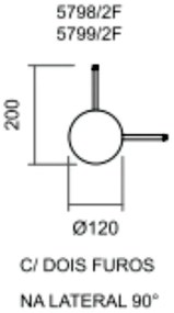 Arandela Galáxia 1Xpci Led 5W 220V Ø12X5Cm (C/ Dois Furos Na Lateral 9... (BT - Branco Texturizado)