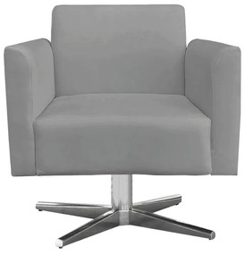 Kit 02 Poltronas Giratória Marisa Suede Base Cromada D03 - D'Rossi - Grafite