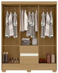 Guarda Roupa Casal 150cm 6 Portas Raely Atacama/Off A15 - Mpozenato