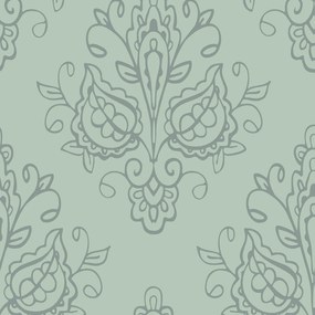 Papel de Parede Arabesco Verde