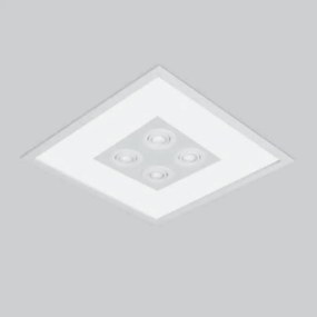 Luminária De Embutir Magnum Quadrado 50X50X10Cm 4L E27 + 04 Gu10 Mr16... (BT - Branco Texturizado)