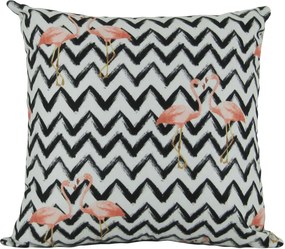 Capa almofada LYON Veludo estampado Flamingos 50x50cm