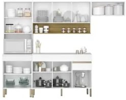 Armário de Cozinha 4 peças Balcão com Tampo 150cm Lina17 Z06 Supremo/F