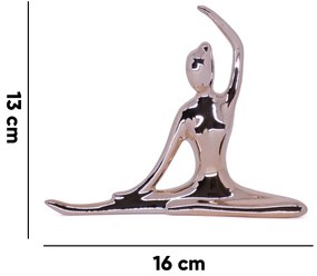 Enfeite Decorativo Bailarina em Cerâmica Cobre 13x16x3,5 cm - D'Rossi