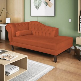 Recamier Diana 140cm Lado Direito Suede Terracota - ADJ Decor
