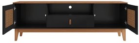 Rack Esmeralda 1.60 Preto/Noce - Casa D Móveis
