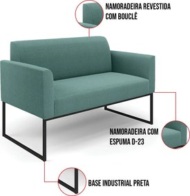 Namoradeira e Poltrona Industrial Preto Marisa Bouclê D03 - D'Rossi - Menta