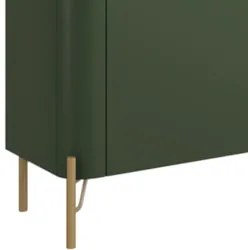 Rack TV 85 Pol 260cm 4 Portas Lisas Blen Musgo/Dourado I06 - Mpozenato