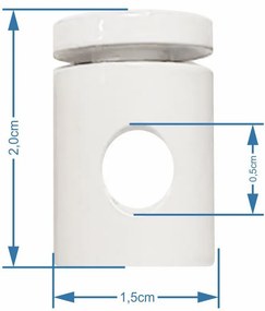 Kit-10 Desviador de Cabo Para Lustres e Pendentes e Luminária MD-6005/10 Branco