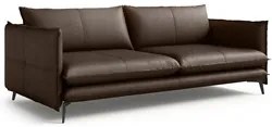 Sofá Living 3 Lugares para Sala de Estar 200cm Dojin L07 Couro Café -