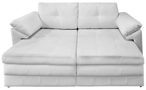 Sofá Retrátil Bali 02 Lugares Couro Branco B105 175 cm Pés de Madeira S03 - D'Rossi