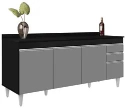 Armário de Cozinha Modulado de Canto 7 Peças CP35 Balcão com Tampo Pre