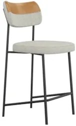 Banqueta Cozinha Média Milli Linho Caramelo/Cinza A14       - Mpozenat