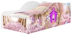 Cama Solteiro Infantil 188x88cm Personagens Carruagem Rosa Z53 - Mpoze
