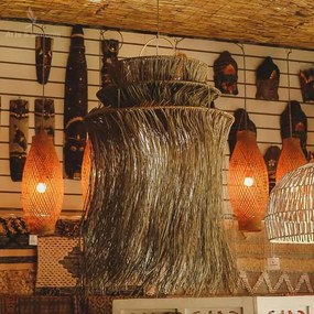 Lustre Pendente em Fibra Natural