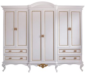 Guarda-Roupas Provençal Clássico Lavanda - Branco com Detalhes Dourado Soleil  Kleiner