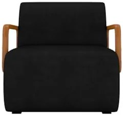 Poltrona Decorativa Orgânica para Sala Belarus Z08 Sintético Preto - M