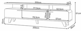 Rack para Sala Bancada de TV 70 Pol 200cm Zuri 2.0 H01 - D'Rossi - Off White e Cinamomo